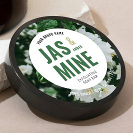 Elegantes, modernes Scrub Soap Lotion Label mit Fo Runder Aufkleber