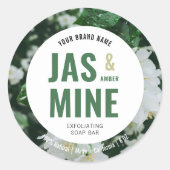 Elegantes, modernes Scrub Soap Lotion Label mit Fo Runder Aufkleber (Vorderseite)