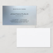 Elegantes modernes Silber Schlicht Beruflich ausse Visitenkarte (Vorne/Hinten)