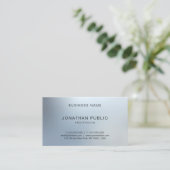 Elegantes modernes Silber Schlicht Beruflich ausse Visitenkarte (Stehend Vorderseite)