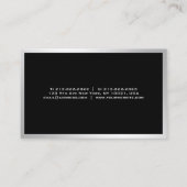 Elegantes modernes silbernes berufliches einfaches visitenkarte (Rückseite)
