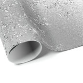 Elegantes, modernes Silberschneeflockenmuster Geschenkpapier (Rolleneckpunkt)