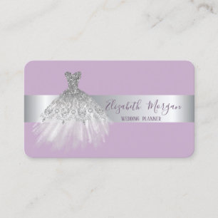 Elegantes modernes Silberstreifen Glitzerkleid Vio Visitenkarte