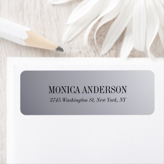 Elegantes, modernes Silver Gray Rücksendelabel (Insitu)