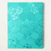 Elegantes, modernes Skript Aquamarin Tile Texture Planer (Rückseite)