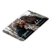 Elegantes, modernes Skript-Foto speichern Sie das Magnet (Linke Seite)