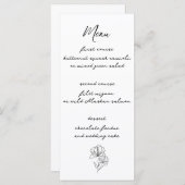 Elegantes, modernes Skript-Hochzeitmenü Menükarte (Vorne/Hinten)