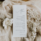 Elegantes, modernes Skript-Hochzeitmenü Menükarte