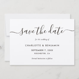 Elegantes, modernes Skript-Kraftpapier Hochzeit Save The Date
