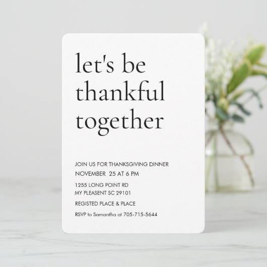 Elegantes modernes Skript "Lasst uns gemeinsam dan Einladung (Stehend Vorderseite)