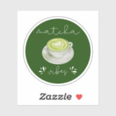 Elegantes modernes Skript Matcha Vibes Aufkleber (Blatt)