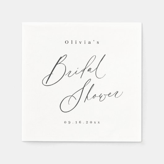 Elegantes, modernes Skript-minimales Brautparty Serviette (Vorderseite)