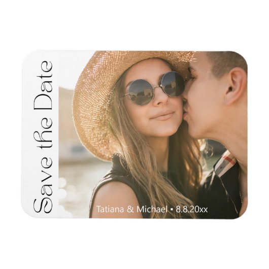 elegantes modernes Skript minimales Foto Save the  Magnet (Horizontal)