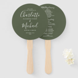 Elegantes, modernes Skript Olive Green Wedding Pro Fächer