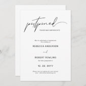 Elegantes, modernes Skripthochzeitdatum Einladung (Vorne/Hinten)