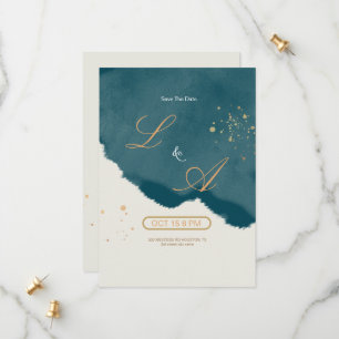 Elegantes Modernes Smaragdgrün Save The Date