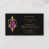 Elegantes, modernes, stilvolles Magenta Jewel Gold Visitenkarte (Rückseite)