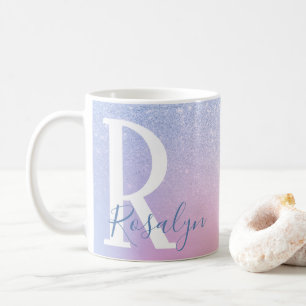 Elegantes modernes stilvolles Ombre-Blau-Glitter-R Kaffeetasse