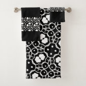 Elegantes modernes, stilvolles schwarz-weißes Bade Badhandtuch Set (Insitu)