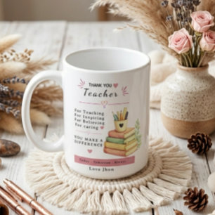 Elegantes modernes süßes ästhetisches Lehrergesche Kaffeetasse