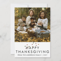 Elegantes modernes Thanksgiving-Familienfoto Herbs