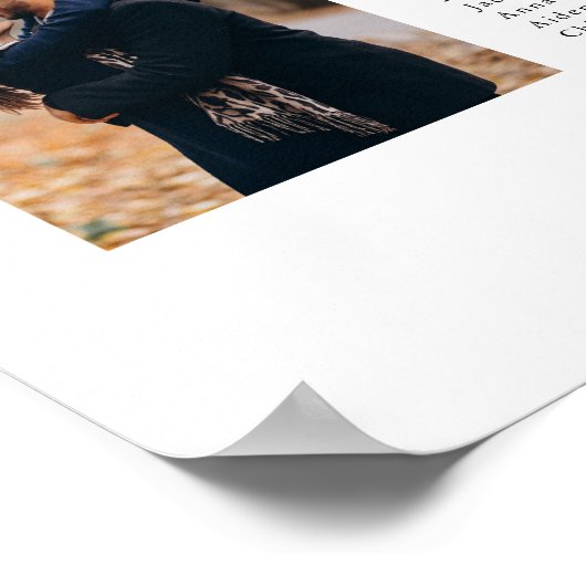 Elegantes, modernes Tischkronen-Foto für Hochzeite Poster (Ecke)