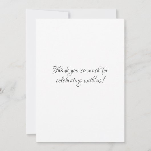 Elegantes modernes Typografie-Foto Danke Karte (Rückseite)