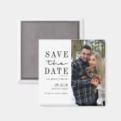 Elegantes modernes Typografie-Foto Save the Date Magnet (Vorderseite/Rückseite)