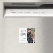 Elegantes modernes Typografie-Foto Save the Date Magnet (In Situ (Geschirrspüler))
