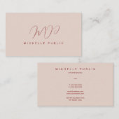 Elegantes modernes Typografie-Script Monogram Visitenkarte (Vorne/Hinten)