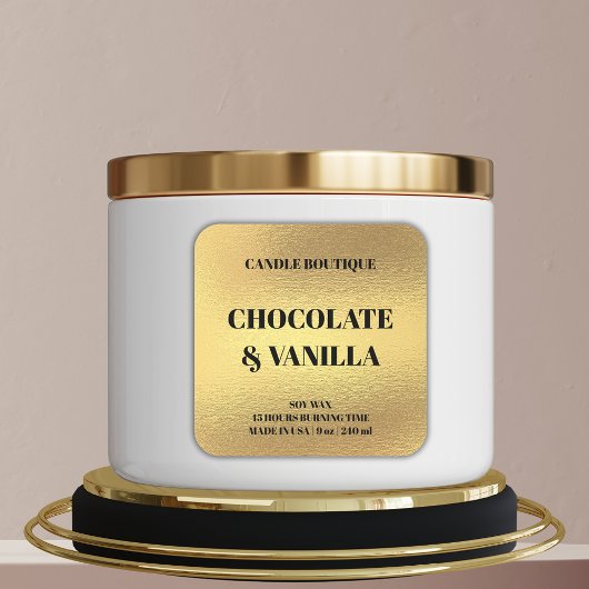 elegantes, modernes typografisches Etikett mit Gol Quadratischer Aufkleber