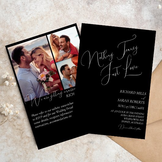 Elegantes, modernes und einfaches Foto Hochzeit Einladung