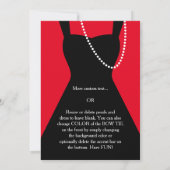 Elegantes, modernes und formales Schwarzes Rotes T Einladung (Rückseite)