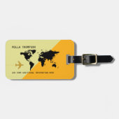 Elegantes, modernes und geometrisches Gelb Gepäckanhänger (Vorderseite horizontal)