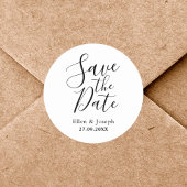 Elegantes, modernes und individuelles Hochzeitssze Runder Aufkleber