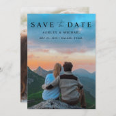 Elegantes modernes Vellum Overlay 2 Foto Wedding R Save The Date (Vorne/Hinten)