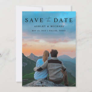 Elegantes modernes Vellum Overlay 2 Foto Wedding R Save The Date