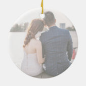 Elegantes modernes verheiratetes Foto Keramik Ornament (Hinten)