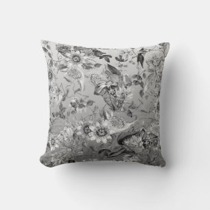 Elegantes modernes Vintage elegantes Silber-Grau-B Kissen