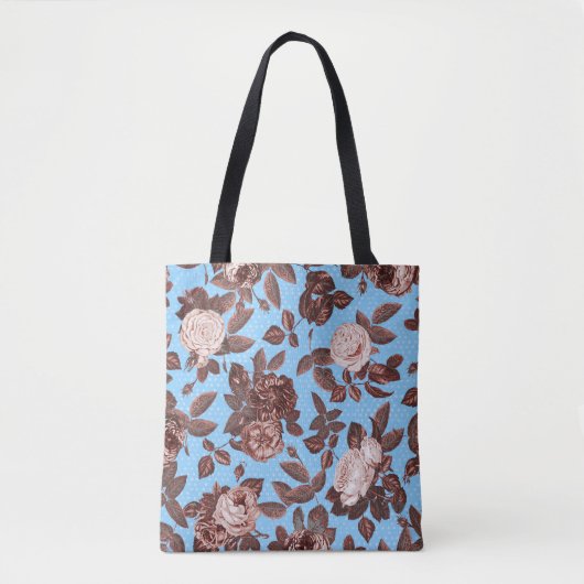 Elegantes modernes Vintages Blumenmuster Tasche (Vorderseite)