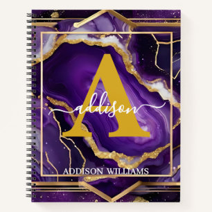 Elegantes modernes violettes goldenes Glitter-Acha Notizblock
