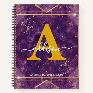Elegantes modernes violettes goldenes Glitter-Acha Notizblock