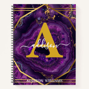 Elegantes modernes violettes goldenes Glitter-Acha Notizblock