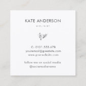 Elegantes modernes Violinist Musician Foto Quadratische Visitenkarte (Rückseite)