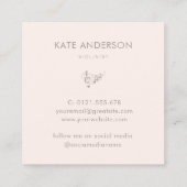 Elegantes modernes Violinist Musician Foto Quadratische Visitenkarte (Rückseite)