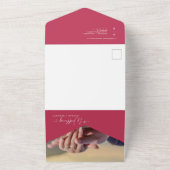 Elegantes modernes Viva Magenta Arch QR Code Foto All In One Einladung (Außenbereich)