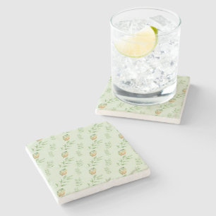 Elegantes modernes Wasserfarben-Blattmuster GRÜN Steinuntersetzer