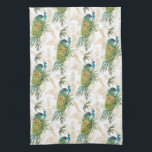 Elegantes modernes Wasserfarbenparadies Geschirrtuch<br><div class="desc">Dieses atemberaubende Design besticht durch einen schönen Pfau,  der in tropischem Grün sitzt. Der Hintergrund enthält verschiedene Goldabbildungen von Pfauen auf weißem Hintergrund #peacock #bird #animal #nature #tropical #kitchentowels #teatowels #towels #towels #kitchen #ining #EU #decor #homedecor #inside #inside #interiors #design #designer #gift #gift #gifts</div>