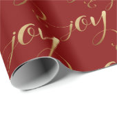 Elegantes, modernes Weihnachts-Joy Gold Burgund Geschenkpapier (Rolleneckpunkt)