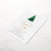Elegantes modernes Weihnachtsbaum Corporate Party Folieneinladung (Gedreht)